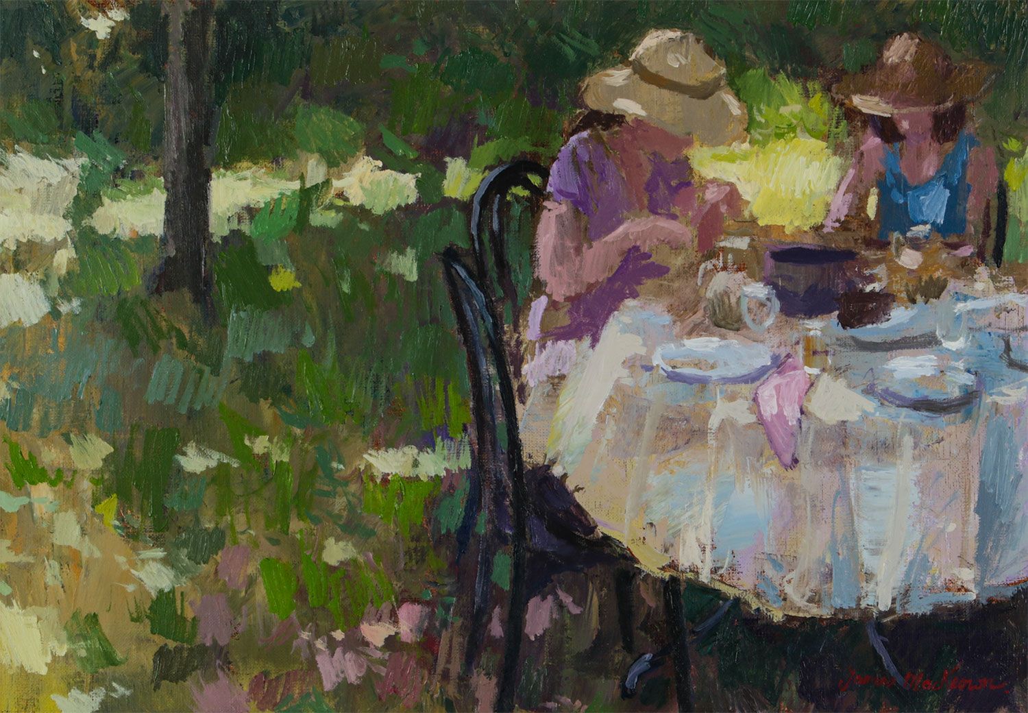 TEA IN THE GARDEN by James MacKeown RUA at Ross's Online Art Auctions