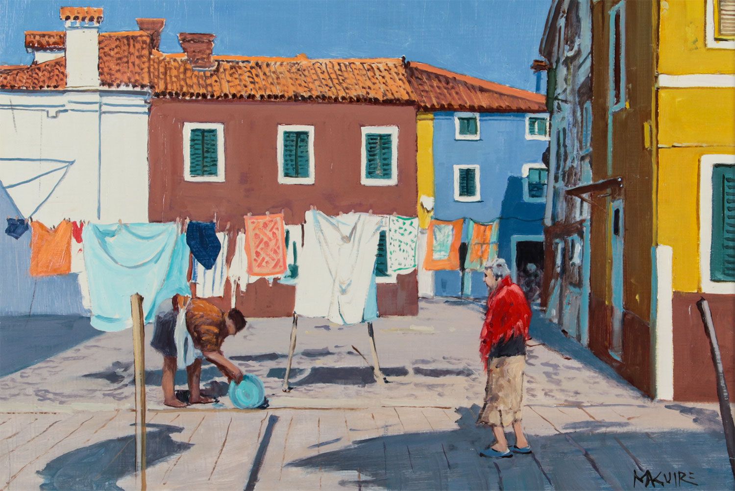 WASHING DAY by Cecil Maguire RUA at Ross's Online Art Auctions