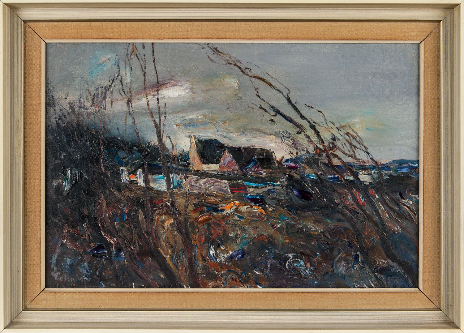 COASTAL COTTAGE IN WINTER by Colin Middleton RHA RUA at Ross's Online Art Auctions