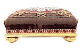 A VICTORIAN GILTWOOD & BEADWORK FOOTSTOOL at Ross's Online Art Auctions