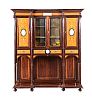 A VICTORIAN MAHOGANY & SATINWOOD SHALLOW INVERTED BREAKFRONT DISPLAY CABINET at Ross's Online Art Auctions