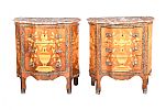 A PAIR OF MARQUETRY SIDE CABINETS at Ross's Online Art Auctions