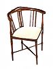 AN EDWARDIAN MAHOGANY & INLAID CORNER CHAIR at Ross's Online Art Auctions