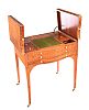 A NINETEENTH CENTURY SATINWOOD SERPENTINE WORK TABLE at Ross's Online Art Auctions