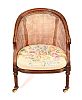 A GEORGE IV MAHOGANY & CANED CHILD'S BERGERE ARMCHAIR at Ross's Online Art Auctions