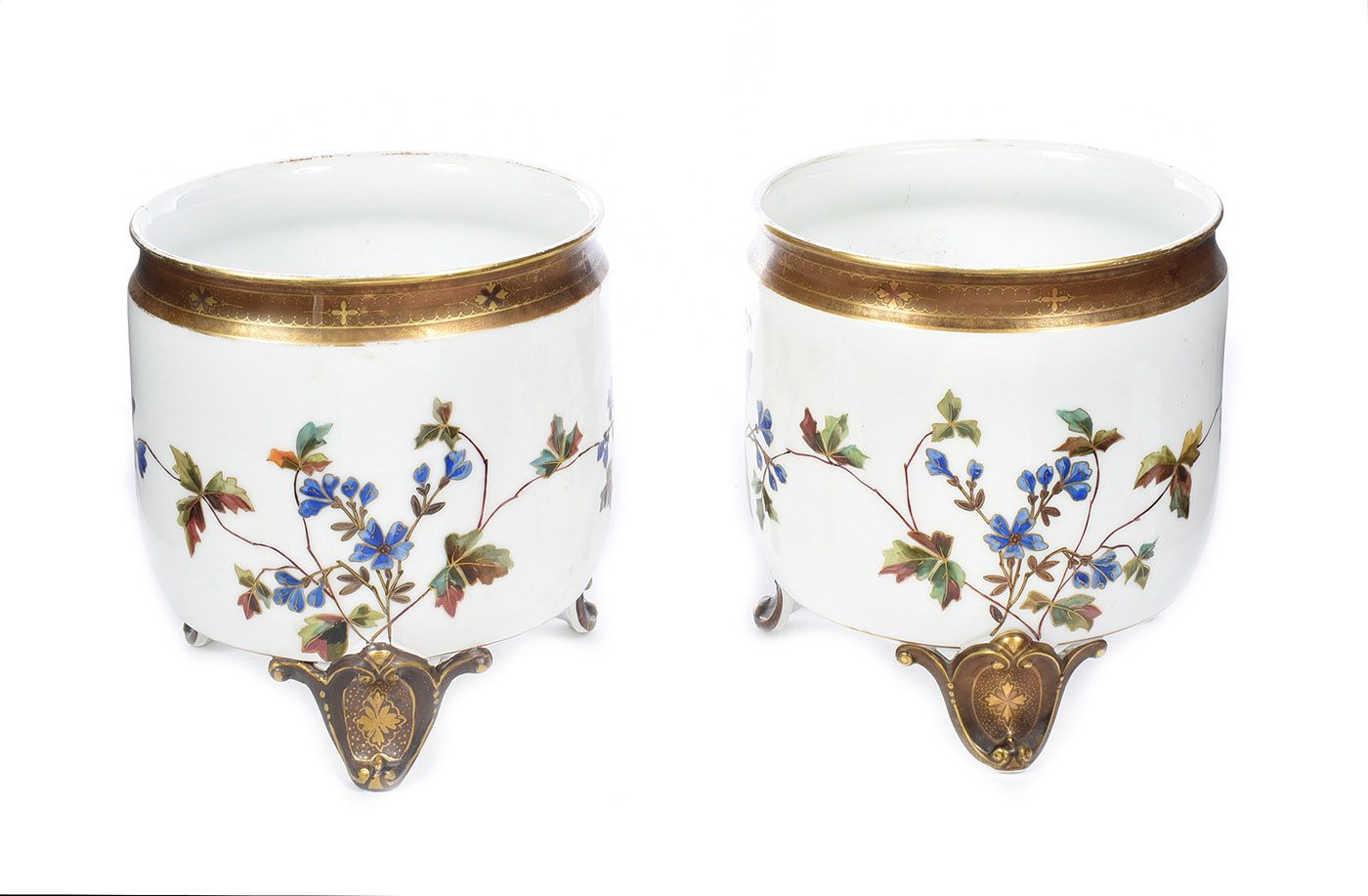 A PAIR OF VICTORIAN CACHE-POTS at Ross's Online Art Auctions