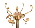 A BRASS COAT STAND WITH SWIVEL HOOKS at Ross's Online Art Auctions