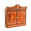 A SHERATON REVIVAL MAHOGANY & SATINWOOD INLAID HANGING CUPBOARD at Ross's Online Art Auctions