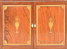 A SHERATON REVIVAL MAHOGANY & SATINWOOD INLAID HANGING CUPBOARD at Ross's Online Art Auctions
