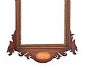 AN EDWARDIAN FRETWORK INLAID MAHOGANY MIRROR WITH EAGLE CRESTING at Ross's Online Art Auctions