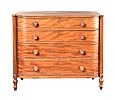 A REGENCY MAHOGANY & EBONY INLAID CHEST OF FOUR DRAWERS at Ross's Online Art Auctions
