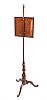 A VICTORIAN MAHOGANY POLE SCREEN ON TRIPOD LEGS at Ross's Online Art Auctions
