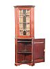 A SMALL MAHOGANY STANDING CORNER CUPBOARD WITH UPPER ASTRAGAL GLAZED DOOR at Ross's Online Art Auctions