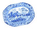 TWO LARGE VICTORIAN BLUE & WHITE PLATTERS & A SOUP TUREEN & COVER at Ross's Online Art Auctions