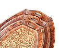 SET OF THREE WALNUT TRAYS at Ross's Online Art Auctions