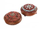 A PAIR OF VICTORIAN BEADWORK CIRCULAR FOOTSTOOLS at Ross's Online Art Auctions
