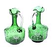PAIR OF VICTORIAN GREEN GLASS DECANTERS at Ross's Online Art Auctions