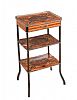 A VICTORIAN EBONY AND INLAID THREE TIER ETAGERE at Ross's Online Art Auctions