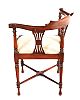 AN EDWARDIAN INLAID MAHOGANY CORNER CHAIR at Ross's Online Art Auctions