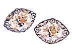 A PAIR OF DERBY NAVETTE SHAPED DESSERT DISHES DECORATED IN THE IMARI PALETTE at Ross's Online Art Auctions