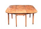 A GEORGE III MAHOGANY DROP-LEAF DINING TABLE ON MOULDED SQUARE LEGS at Ross's Online Art Auctions
