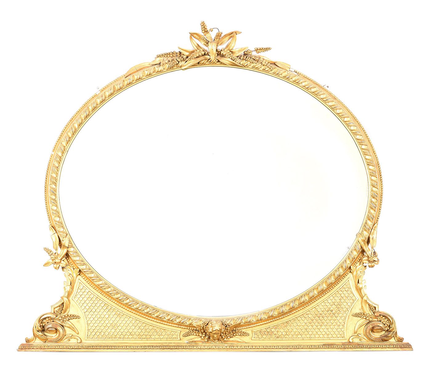 A VICTORIAN GILDED CARVED & GESSO OVERMANTLE MIRROR at Ross's Online Art Auctions
