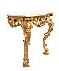 A VICTORIAN CARVED GILTWOOD CONSOLE TABLE at Ross's Online Art Auctions
