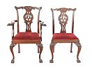 A SET OF TEN TWENTIETH CENTURY IRISH CHIPPENDALE STYLE MAHOGANY DINING CHAIRS at Ross's Online Art Auctions