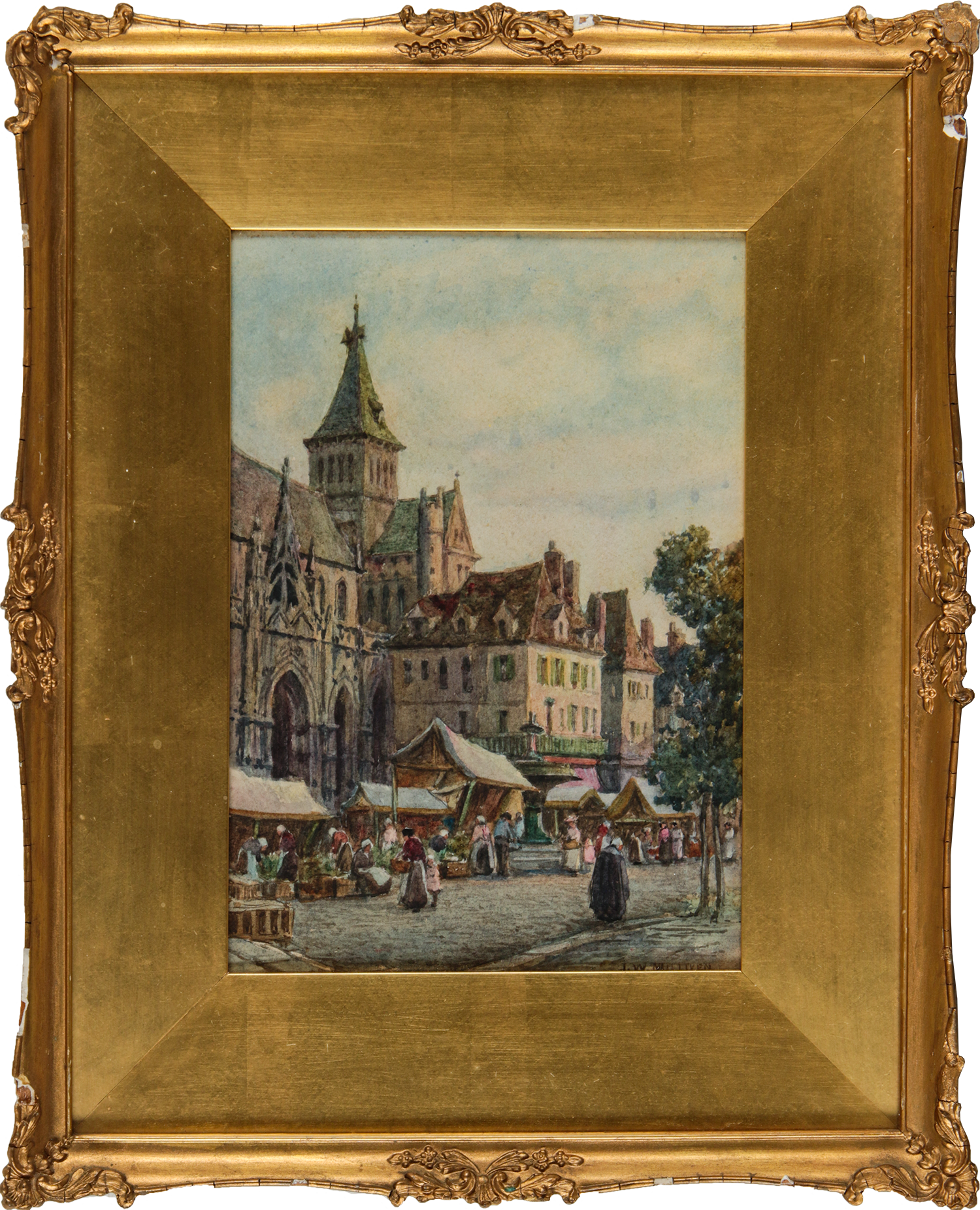 THE MARKET SQUARE by James W. Milliken at Ross's Online Art Auctions