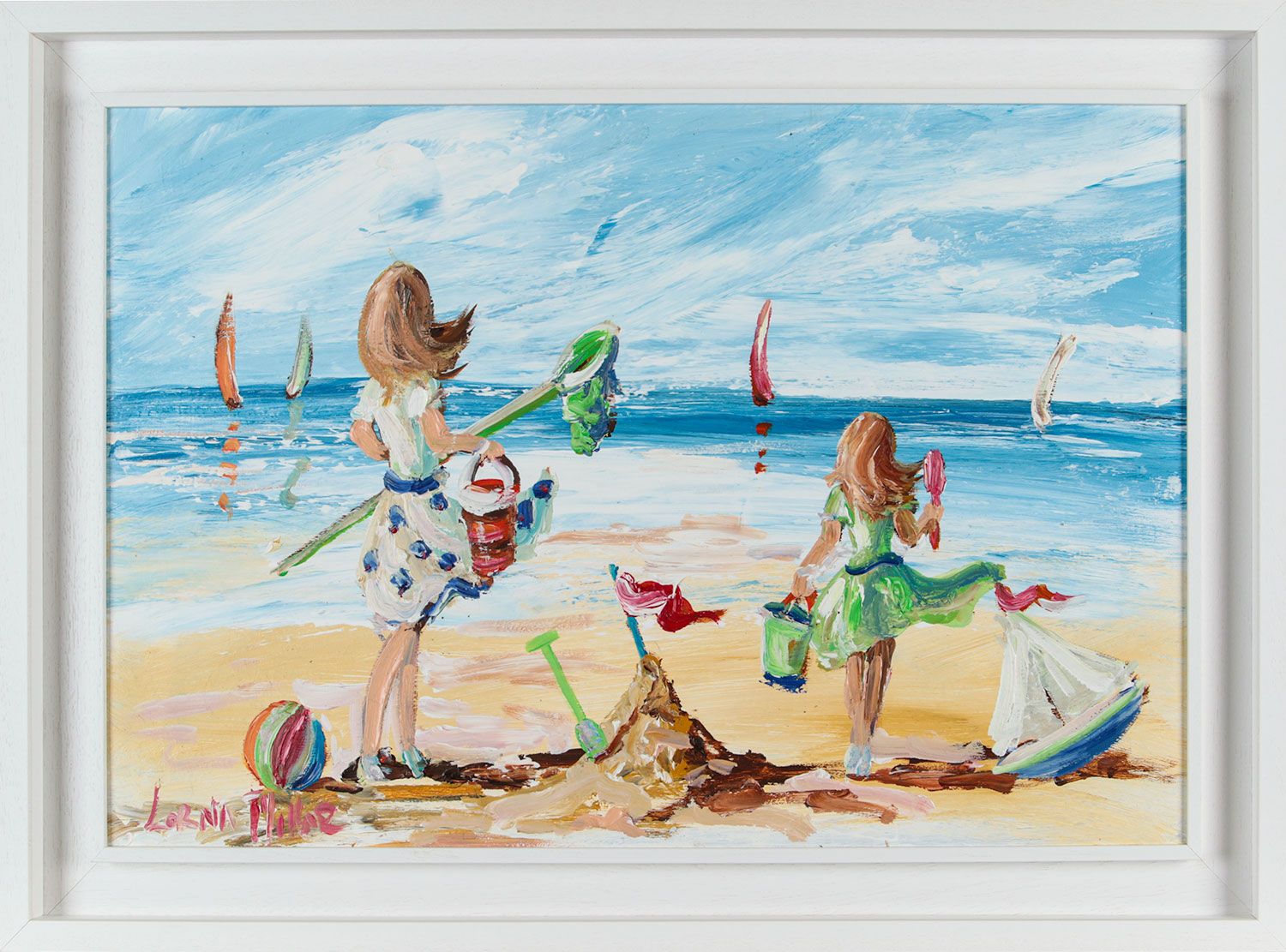 FUN AT THE BEACH by Lorna Millar at Ross's Online Art Auctions