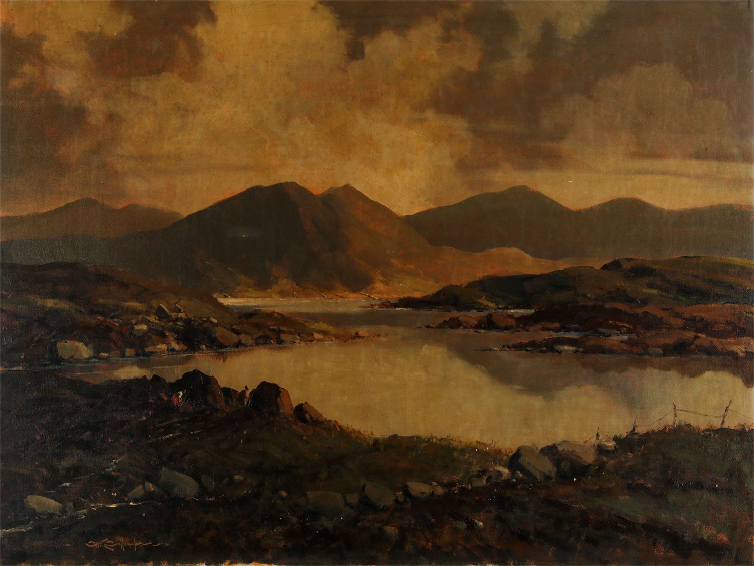 STACKING TURF, CONNEMARA by George K. Gillespie at Ross's Online Art Auctions
