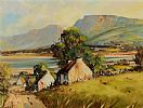 COTTAGES ON THE ANTRIM COAST NEAR GLENARM by Henry McLaughlin at Ross's Online Art Auctions
