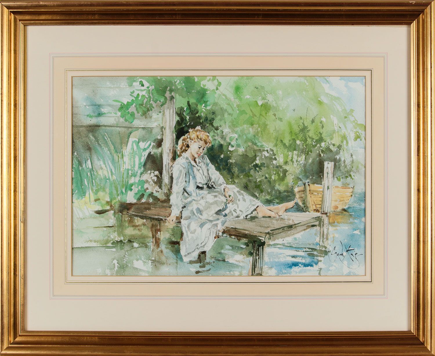 AT THE DOCK by Gordon King at Ross's Online Art Auctions