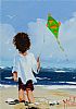 YOUNG BOY FLYING HIS KITE by Michelle Carlin at Ross's Online Art Auctions