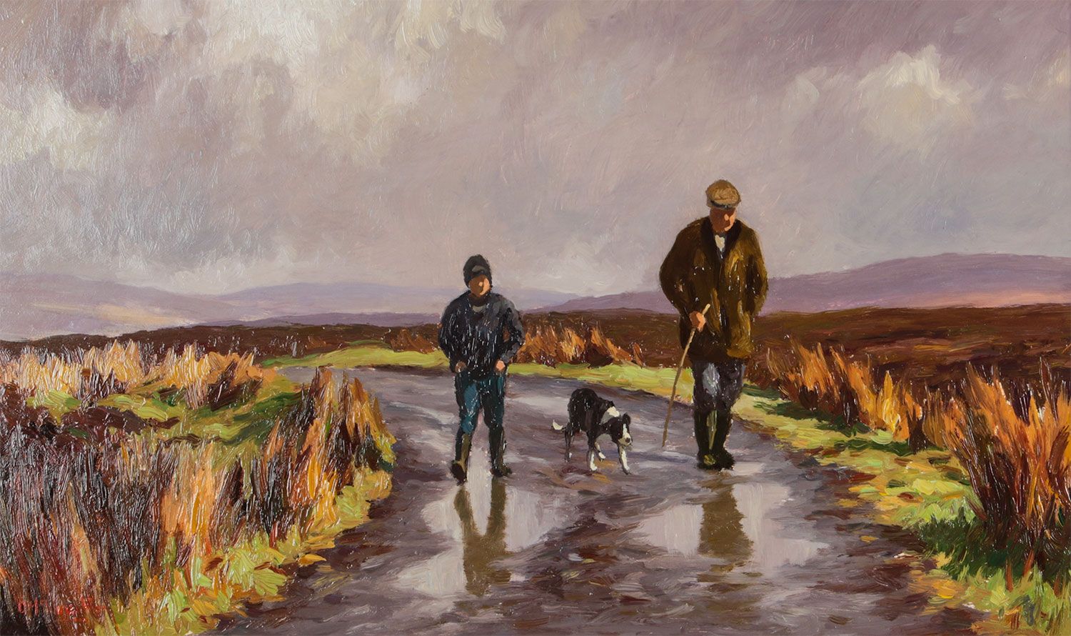 WALKING IN THE GLENS by Donal McNaughton at Ross's Online Art Auctions