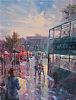 EVENING COMMUTE, DONEGALL SQUARE, BELFAST by Gerry Glynn at Ross's Online Art Auctions