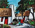 RED DOOR COTTAGES by Patrick Murphy at Ross's Online Art Auctions