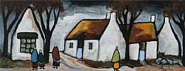 PATH IN THE VILLAGE by Irish School at Ross's Online Art Auctions