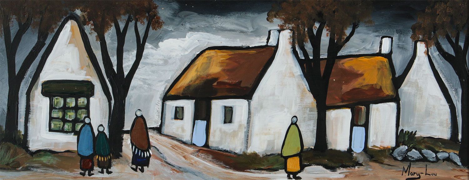 PATH IN THE VILLAGE by Irish School at Ross's Online Art Auctions