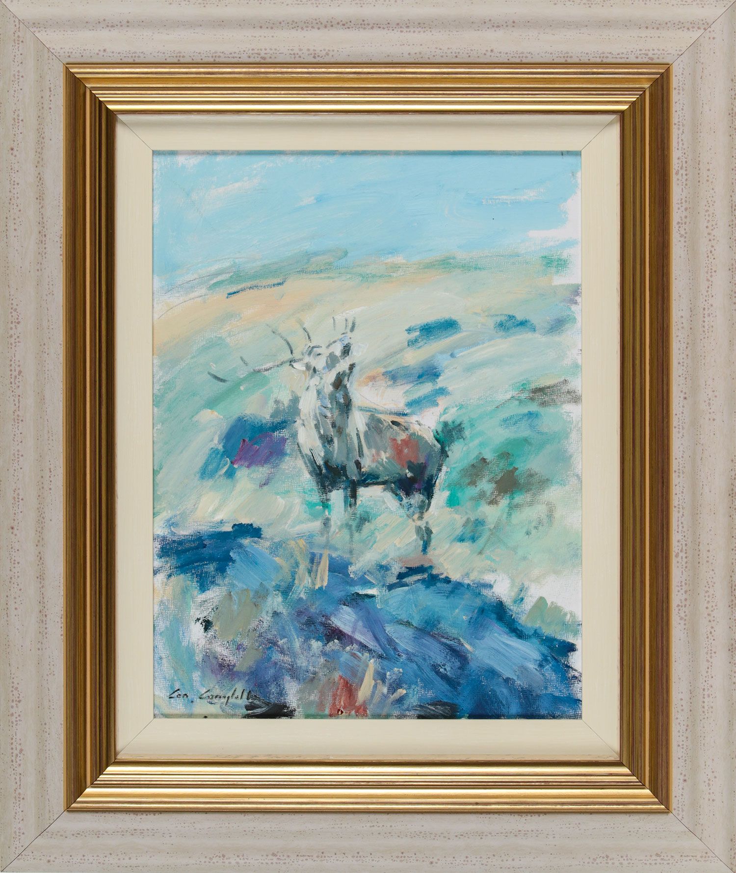 STAG ON THE ROCKS by Con Campbell at Ross's Online Art Auctions