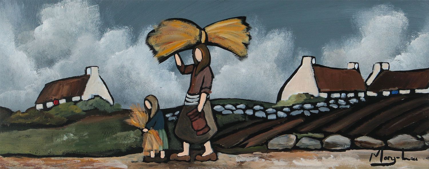 HEADING HOME WITH THE WHEAT by Irish School at Ross's Online Art Auctions