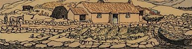 IRISH THATCHED COTTAGE by Jack Butler Yeats RHA at Ross's Online Art Auctions