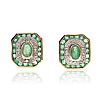 9CT GOLD EMERALD & DIAMOND EARRINGS at Ross's Online Art Auctions
