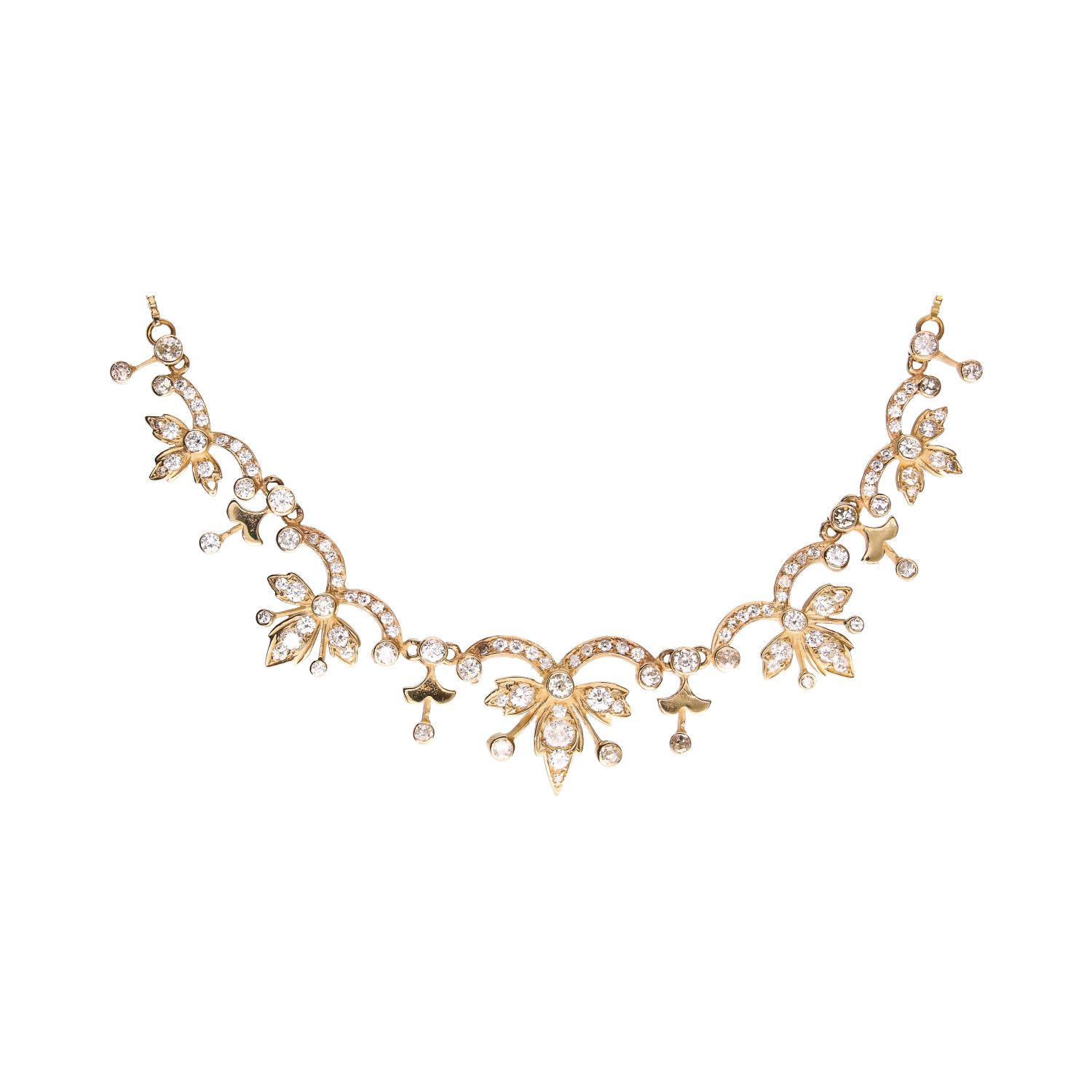 ANTIQUE 18CT GOLD DIAMOND NECKLACE at Ross's Online Art Auctions