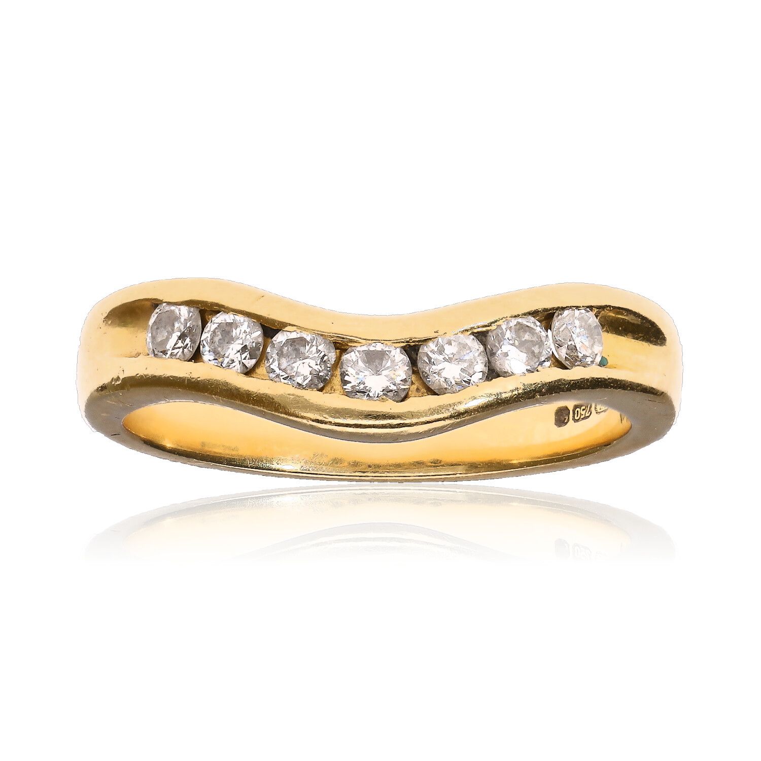 18CT GOLD HALF ETERNITY RING at Ross's Online Art Auctions