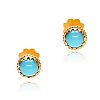 18CT GOLD TURQUOISE EARRINGS at Ross's Online Art Auctions