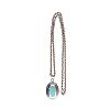 STERLING SILVER TURQUOISE PENDANT & CHAIN at Ross's Online Art Auctions