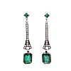 GREEN STONE COSTUME EARRINGS at Ross's Online Art Auctions