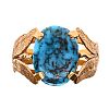 18CT GOLD TURQUOISE RING at Ross's Online Art Auctions