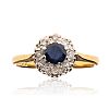 18CT GOLD SAPPHIRE AND DIMAOND RING at Ross's Online Art Auctions